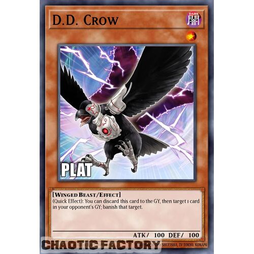 Platinum Secret Rare RA02-EN002 D.D. Crow 1st Edition NM