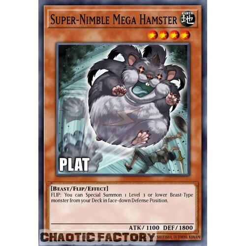 Platinum Secret Rare RA02-EN004 Super-Nimble Mega Hamster 1st Edition NM