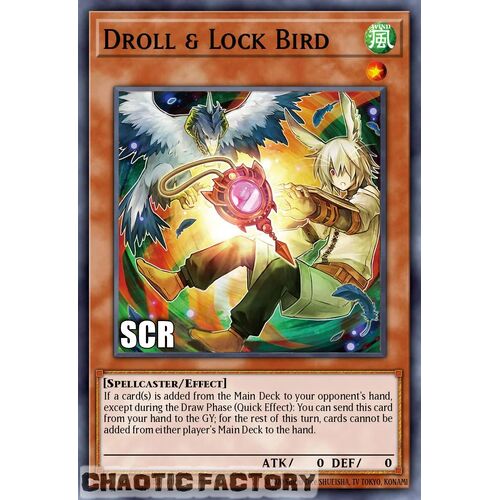 RA02-EN006 Droll & Lock Bird (alternate art) Secret Rare 1st Edition NM