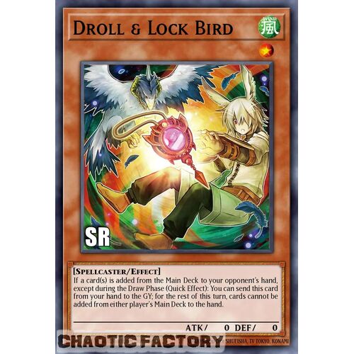RA02-EN006 Droll & Lock Bird (alternate art) Super Rare 1st Edition NM