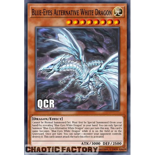 Quarter Century Secret Rare RA02-EN010 Blue-Eyes Alternative White Dragon 1st Edition NM