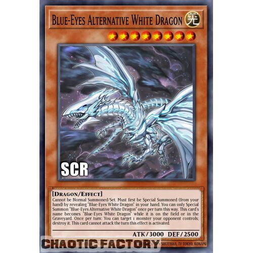 RA02-EN010 Blue-Eyes Alternative White Dragon Secret Rare 1st Edition NM