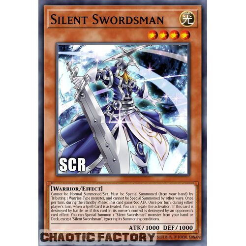 RA02-EN011 Silent Swordsman Secret Rare 1st Edition NM