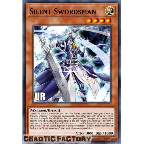 RA02-EN011 Silent Swordsman Ultra Rare 1st Edition NM