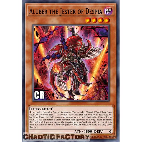 Collector's Rare RA02-EN016 Aluber the Jester of Despia 1st Edition NM