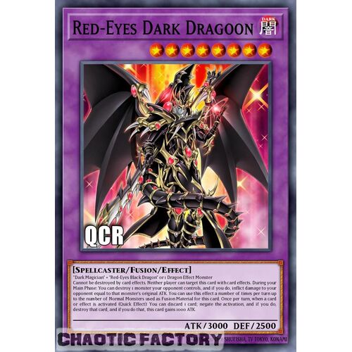 Quarter Century Secret Rare RA02-EN021 Red-Eyes Dark Dragoon 1st Edition NM