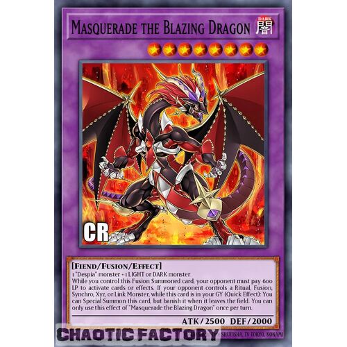 Collector's Rare RA02-EN022 Masquerade the Blazing Dragon 1st Edition NM