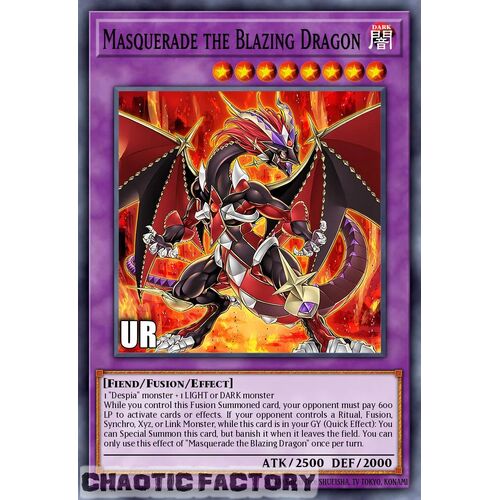 RA02-EN022 Masquerade the Blazing Dragon Ultra Rare 1st Edition NM