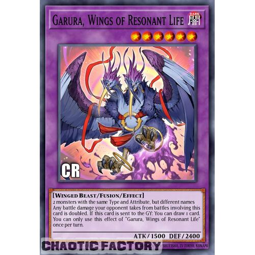 Collector's Rare RA02-EN024 Garura, Wings of Resonant Life 1st Edition NM