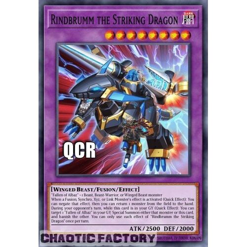 Quarter Century Secret Rare RA02-EN025 Rindbrumm the Striking Dragon 1st Edition NM