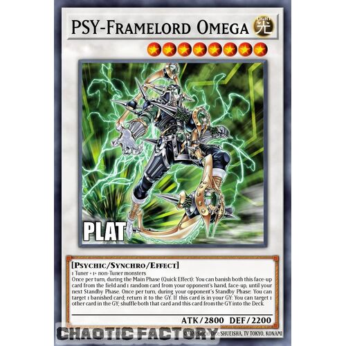 Platinum Secret Rare RA02-EN028 PSY-Framelord Omega 1st Edition NM