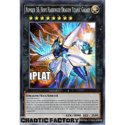 Platinum Secret Rare RA02-EN036 Number 38: Hope Harbinger Dragon Titanic Galaxy 1st Edition NM