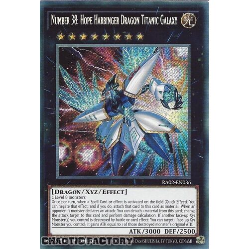 RA02-EN036 Number 38: Hope Harbinger Dragon Titanic Galaxy Secret Rare 1st Edition NM