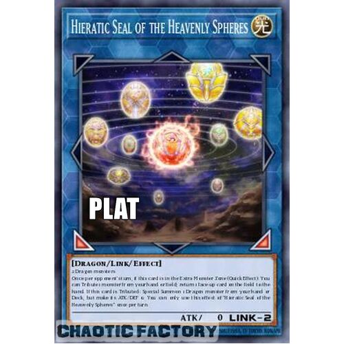 Platinum Secret Rare RA02-EN039 Hieratic Seal of the Heavenly Spheres 1st Edition NM