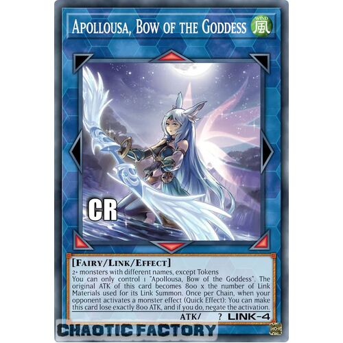 Collector's Rare RA02-EN040 Apollousa, Bow of the Goddess (alternate art) 1st Edition NM