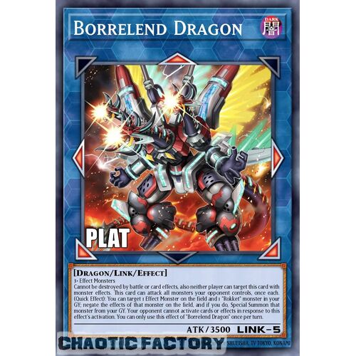 Platinum Secret Rare RA02-EN043 Borrelend Dragon 1st Edition NM