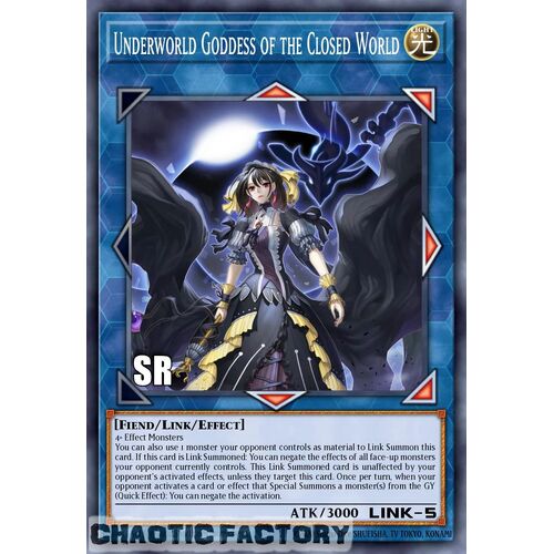 RA02-EN045 Underworld Goddess of the Closed World Super Rare 1st Edition NM