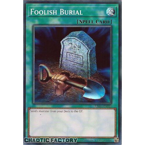 RA02-EN049 Foolish Burial Super Rare 1st Edition NM