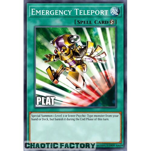 Platinum Secret Rare RA02-EN053 Emergency Teleport 1st Edition NM