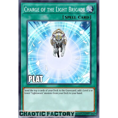 Platinum Secret Rare RA02-EN055 Charge of the Light Brigade 1st Edition NM