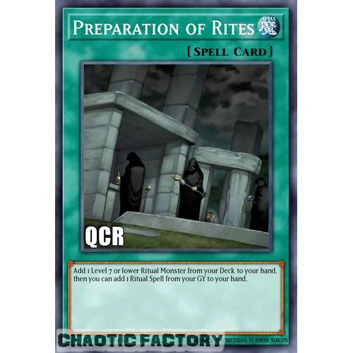 Quarter Century Secret Rare RA02-EN056 Preparation of Rites 1st Edition NM