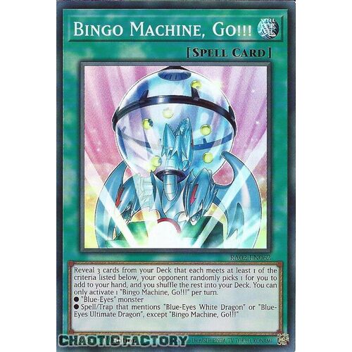 RA02-EN062 Bingo Machine, Go!!! Super Rare 1st Edition NM