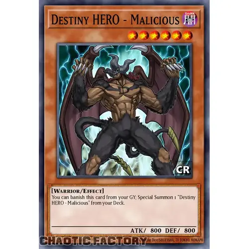 RA03-EN001 Destiny HERO - Malicious Collector's Rare 1st Edition NM