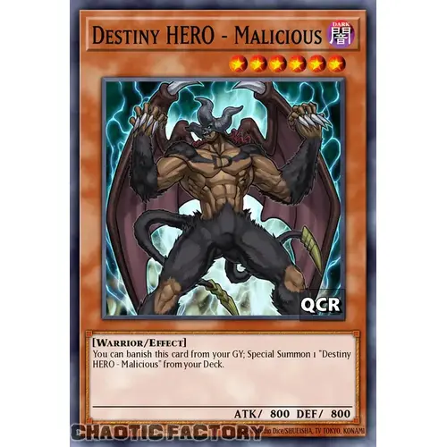 RA03-EN001 Destiny HERO - Malicious Quarter Century Secret Rare 1st Edition NM