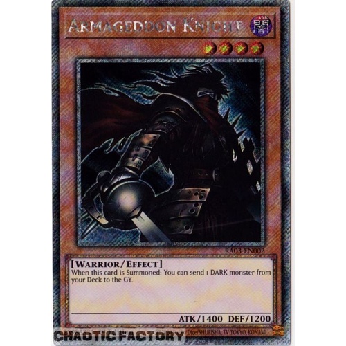 RA03-EN002 Armageddon Knight Platinum Secret Rare 1st Edition NM