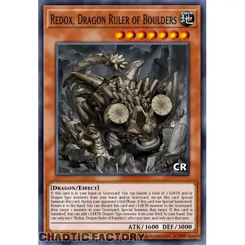 RA03-EN008 Redox, Dragon Ruler of Boulders Collector's Rare 1st Edition NM