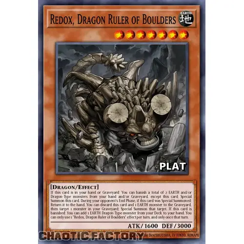 RA03-EN008 Redox, Dragon Ruler of Boulders Platinum Secret Rare 1st Edition NM