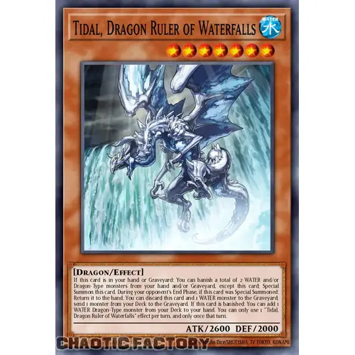 RA03-EN009 Tidal, Dragon Ruler of Waterfalls Super Rare 1st Edition NM