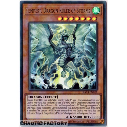 RA03-EN011 Tempest, Dragon Ruler of Storms Ultra Rare 1st Edition NM