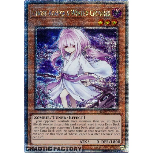 RA03-EN014 Ghost Reaper & Winter Cherries VER 1 Quarter Century Secret Rare 1st Edition NM