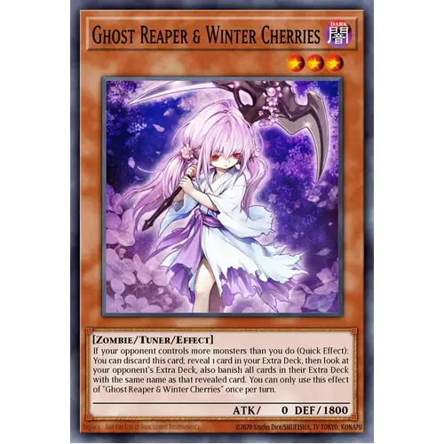 RA03-EN014 Ghost Reaper & Winter Cherries VER 2 Quarter Century Secret Rare 1st Edition NM