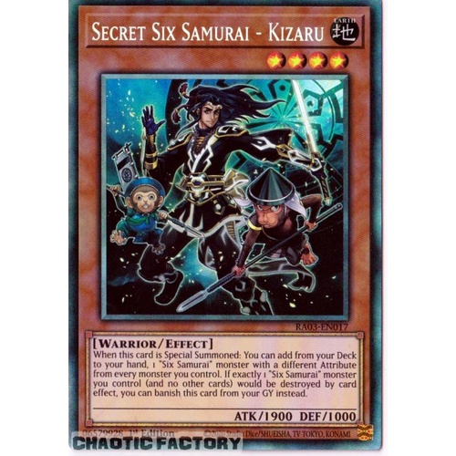 RA03-EN017 Secret Six Samurai - Kizaru Collector's Rare 1st Edition NM