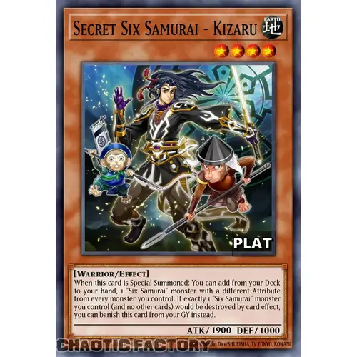 RA03-EN017 Secret Six Samurai - Kizaru Platinum Secret Rare 1st Edition NM