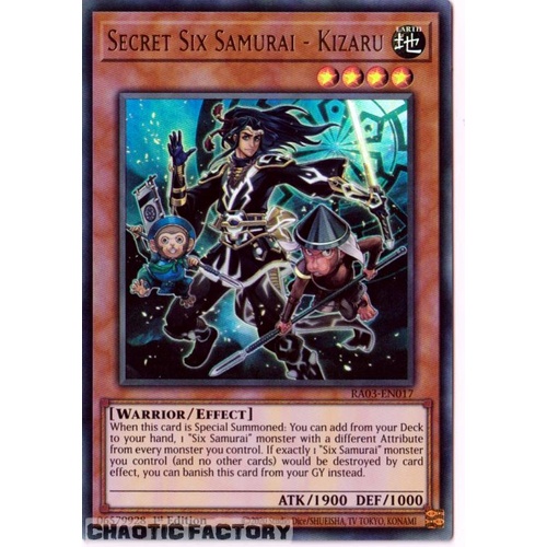 RA03-EN017 Secret Six Samurai - Kizaru Ultra Rare 1st Edition NM