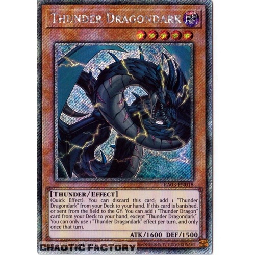 RA03-EN018 Thunder Dragondark Platinum Secret Rare 1st Edition NM