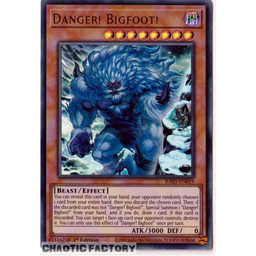 RA03-EN019 Danger! Bigfoot! (alternate artwork) Ultra Rare 1st Edition NM