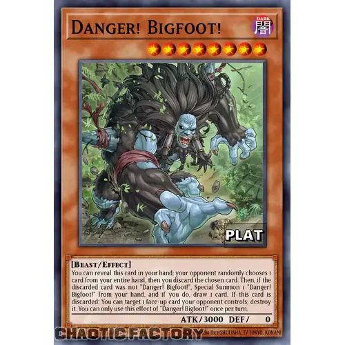 RA03-EN019 Danger! Bigfoot! Platinum Secret Rare 1st Edition NM