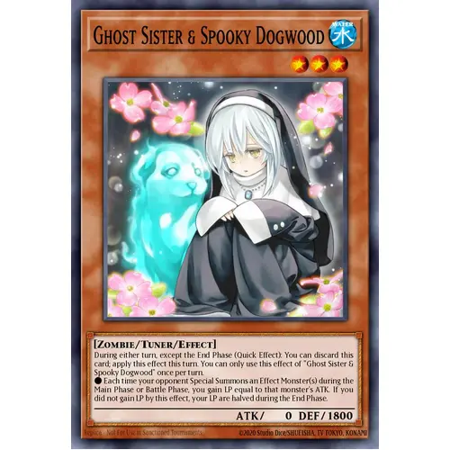 RA03-EN020 Ghost Sister & Spooky Dogwood (alternate artwork) VER 2 Quarter Century Secret Rare 1st Edition NM