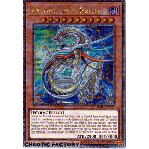 RA03-EN023 Archnemeses Protos Quarter Century Secret Rare 1st Edition NM