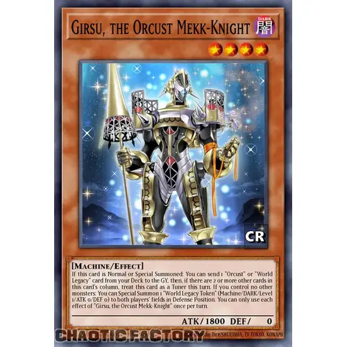 RA03-EN026 Girsu, the Orcust Mekk-Knight Collector's Rare 1st Edition NM