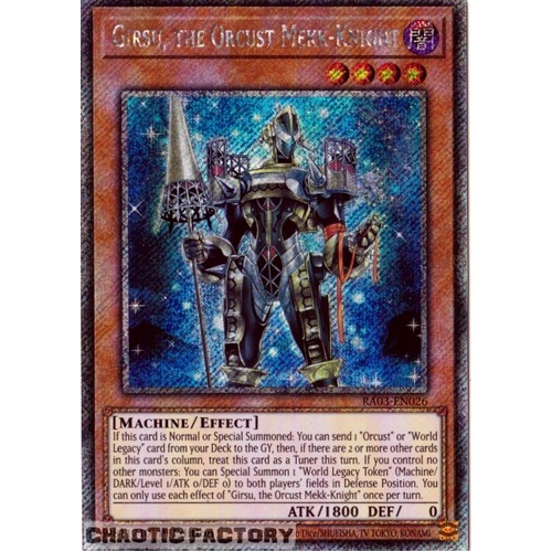 RA03-EN026 Girsu, the Orcust Mekk-Knight Platinum Secret Rare 1st Edition NM