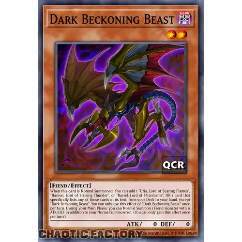 RA03-EN027 Dark Beckoning Beast Quarter Century Secret Rare 1st Edition NM