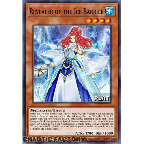 RA03-EN028 Revealer of the Ice Barrier Platinum Secret Rare 1st Edition NM