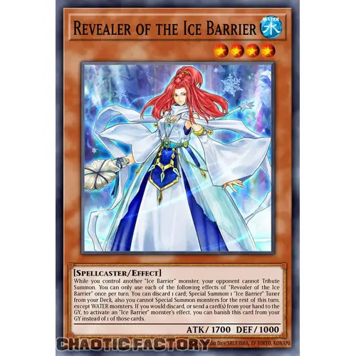 RA03-EN028 Revealer of the Ice Barrier Super Rare 1st Edition NM