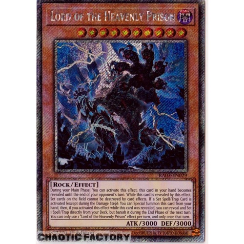 RA03-EN029 Lord of the Heavenly Prison Platinum Secret Rare 1st Edition NM