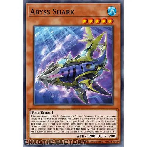 RA03-EN030 Abyss Shark Super Rare 1st Edition NM